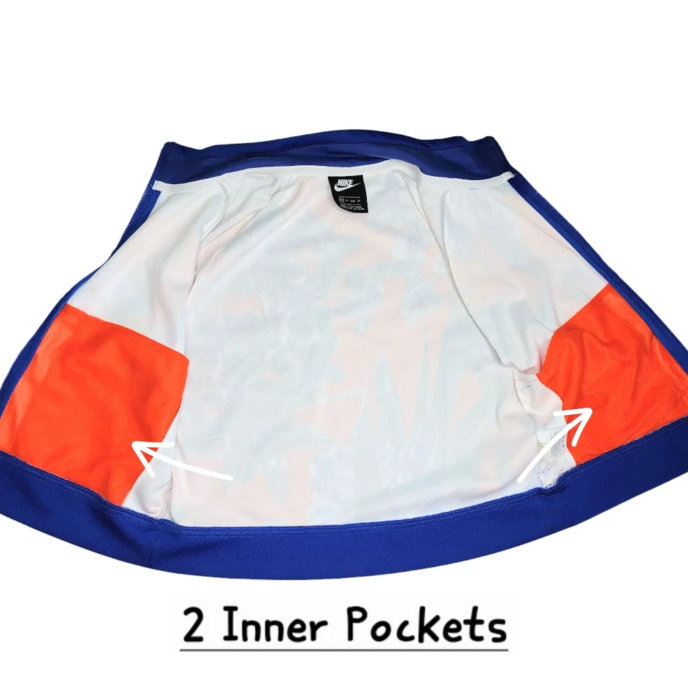 Nike Women's XS Track Jacket Hyper Fem Short Orange Blue Floral Zip Up Collared